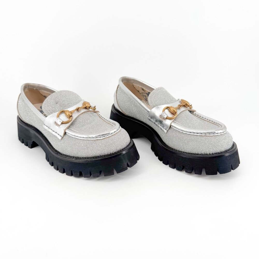 Gucci Silver and Black Loafers